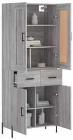 vidaXL Ντουλάπι Γκρι Sonoma 69,5 x 34 x 180 εκ. Επεξεργασμένο Ξύλο