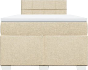 vidaXL Κρεβάτι Boxspring με Στρώμα Κρεμ 120x190 εκ. Υφασμάτινο