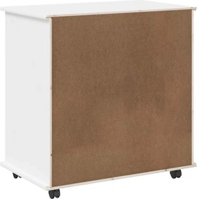 vidaXL Κινητό Ντουλάπι 63,5 x 39 x 65,5 εκ. Στερεό ξύλο πεύκου Λευκό