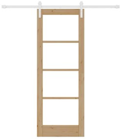 vidaXL Συρόμενη Πόρτα ORKDAL Καφέ 73.5 x 198.5 εκ. Μασίφ ξύλο πεύκου