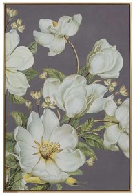 Artekko Flower Πίνακας MDF/Ύφασμα Μπεζ Γκρι/Λευκό (80x3.5x120)cm - 44702