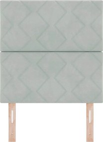 vidaXL LED κεφαλάρι Ανοιχτό γκρι 80 cm Βελούδο