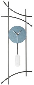 Ρολόι Τοίχου Ken 902LMN1114 30x75cm Multi-Blue Wallity Μέταλλο