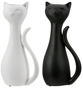 Βάζο "Cat" Κεραμικό Μαύρο Λευκό PU 2 Pcs. Assorted 15.5x12X34cm