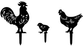 Διακοσμητικό Δαπέδου Κήπου Fam (Σετ 3Τμχ) 565TNL1404 40x36/13x15/30x31cm Black Aberto Design Μέταλλο