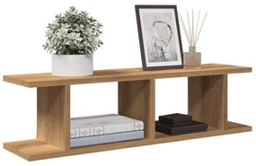 Ραφιέρες Τοίχου 2 τεμ. Αρτισιανή Δρυς 75x18x20εκ. Επεξεργ. Ξύλο - Καφέ