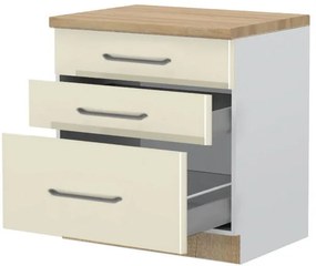 Επιδαπέδιο ντουλάπι Modena R-80-3MBOX-Λευκό - Μπεζ