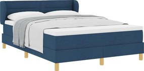 vidaXL Κρεβάτι με ελατήρια με στρώμα Μπλε 140 x 200 cm ύφασμα