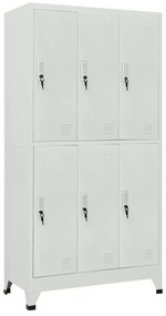vidaXL Φοριαμός Γκρι 90x45x180 εκ. από Ατσάλι με 6 Τμήματα