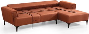 Corner Sofa-Bed Hamlet Right- Tile Red Tile Red