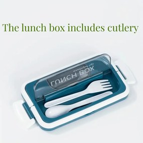 Πλαστικό Δοχείο Φαγητού 800ml με Μαχαιροπίρουνα - Μπλε