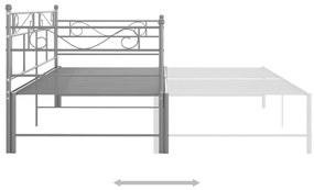 vidaXL Πλαίσιο για Καναπέ - Κρεβάτι Γκρι 90 x 200 εκ. Μεταλλικό