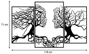 Διακοσμητικό τοίχου Tree Love Megapap μεταλλικό χρώμα μαύρο 116x71εκ.