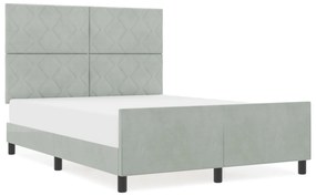 vidaXL Κρεβάτι Φως Γκρι 140x200 εκ Βελούδο