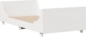 vidaXL Σκελετός Κρεβ. Χωρίς Στρώμα Λευκό 90x200 εκ Μασίφ Πεύκο