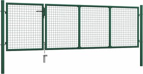 vidaXL Πόρτα Κήπου Πράσινη 350x100 εκ. από Ατσάλι