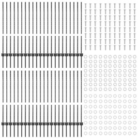 vidaXL Πόλοι Φράχτη  88 pcs U-Channel Γκρι 140 εκ Ατσάλι
