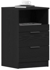 vidaXL κομοδίνο  Μαύρο Δρυς 40x35x65 εκ Made of Engineered Wood