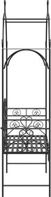 vidaXL Παγκάκι κήπου Μαύρο 121 x 48 x 200 εκ. Ατσάλι