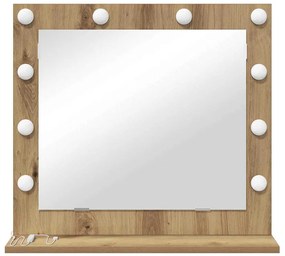 vidaXL Καθρέφτης τουαλέτας με καθρέφτη Artisan Oak 60 x 55 x 18 εκ.