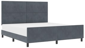 vidaXL Κρεβάτι Γκρι 180x200 εκ Βελούδο