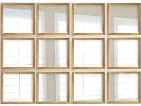 Καθρέπτες Τοίχου Setayna (Σετ 12Τμχ) 365LAR1122 24x24cm Gold Wallity Plastic, Glass