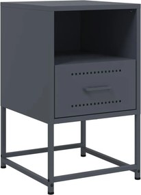 vidaXL Κομοδίνο Ανθρακί 36 x 39 x 60,5 εκ. Ατσάλινο