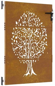 vidaXL Πόρτα Κήπου με Σχέδιο Δέντρου από Ατσάλι Corten 85x150 εκ.