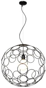 Κρεμαστό Φωτιστικό Οροφής 1xE27 Vintage Φ80cm Aline Homelighting -77-4088-Μαύρο 77-4088