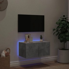vidaXL Έπιπλο Τηλεόρασης με LED Γκρι Σκυροδέματος 60x35x31 εκ.
