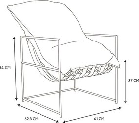 Πολυθρόνα Jonas Home Deco Factory - 61x62.5x61cm