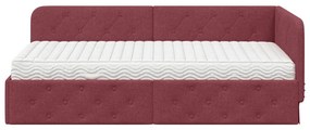 vidaXL Κρεβάτι Γωνίας Κόκκινο 90 x 200 cm ύφασμα