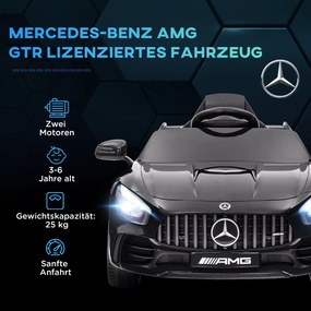 AIYAPLAY Ηλεκτρικό αυτοκίνητο για παιδιά, Mercedes, 3-5 χλμ/ώρα, Τηλεχειριστήριο, Φως &amp; Μουσική, Μαύρο