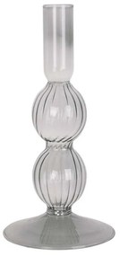 Κηροπήγιο Swirl Bubbles PT3727BK Φ9x25cm Black Present Time Glass