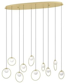 Φωτιστικό Οροφής Portocolom 390347 116x26x150cm Led Gold-White Eglo