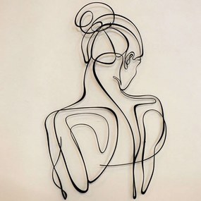Διακοσμητικό Τοίχου Woman Silhouette 507ATP1142 48x87cm Black Wallity Ατσάλι