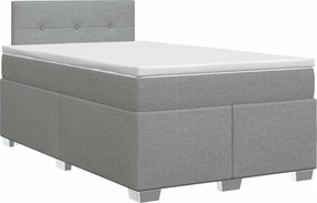 vidaXL Κρεβάτι box spring με στρώμα Ανοιχτό γκρι 120 x 200 cm Ύφασμα