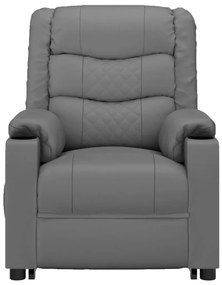 vidaXL Πολυθρόνα Μασάζ Ανακλινόμενη Γκρι Συνθετικό Δέρμα