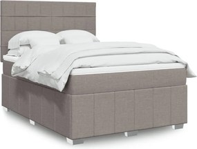 vidaXL Κρεβάτι Boxspring με Στρώμα Taupe 160x200 εκ. Υφασμάτινο
