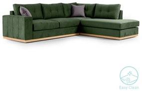Γωνιακός καναπές αριστερή γωνία Boston pakoworld ύφασμα κυπαρισσί-ανθρακί 280x225x90εκ - Ύφασμα - 168-000017