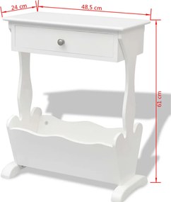 vidaXL Θήκη Περιοδικών Melrose Λευκή
