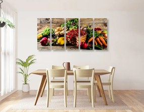 Εικόνα 5 μερών με φρέσκα φρούτα και λαχανικά - 100x50