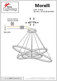 SE LED 80-60-40 MORELLI PENDANT WHITE MAT Β5