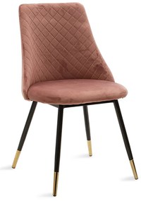 Καρέκλα Giselle βελούδο σάπιο μήλο-μαύρο χρυσό πόδι Υλικό: VELVET - METAL 096-000015