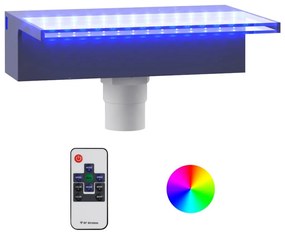 Σιντριβάνι Καταρράκτης Πισίνας με RGB LED 30 εκ. Ακρυλικό - Διαφανές