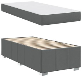 vidaXL Σκελετός Κρεβατιού Σκούρο γκρι 90 x 190 cm ύφασμα