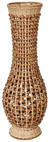 Βάζο Gucre Inart ξύλο-rattan pe Φ25x70εκ 337-000032-337-000032-Μπεζ 337-000032