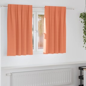 vidaXL Κουρτίνες με κουρτίνες 2 pcs Τερακότα 140 x 140 cm Πολυεστέρας