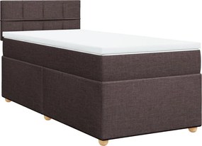 vidaXL Κρεβάτι Boxspring με Στρώμα Σκούρο Καφέ 80x200 εκ. Υφασμάτινο