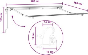 vidaXL Αναδιπλούμενη τέντα Άμμος 400 x 350 εκ